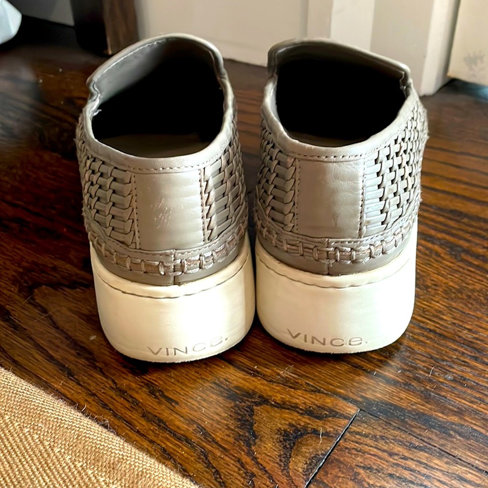 VINCE leather slip on sneakers with platform